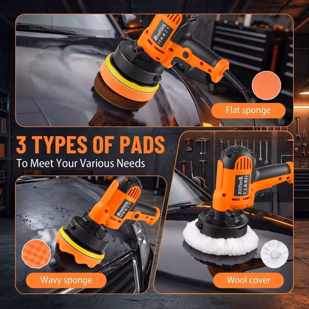 SPETLEK Dual Action Car Polisher Buffer Sander Orbital in Orange – 5