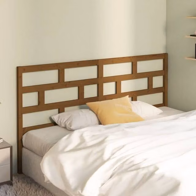 Berkfield Home Beautiful Bed Headboard in Honey Brown Solid Pine Wood, W: 206 cm, D: 4 cm, H: 100 cm