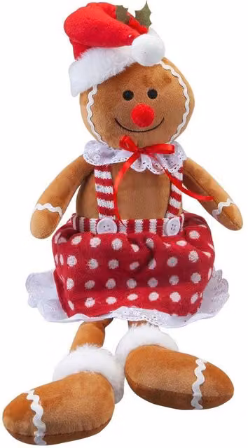 VFM e-Store Christmas Gingerbread Woman Decoration, Red and Multicolour, H 62 cm x W 22 cm x D 22 cm – 1