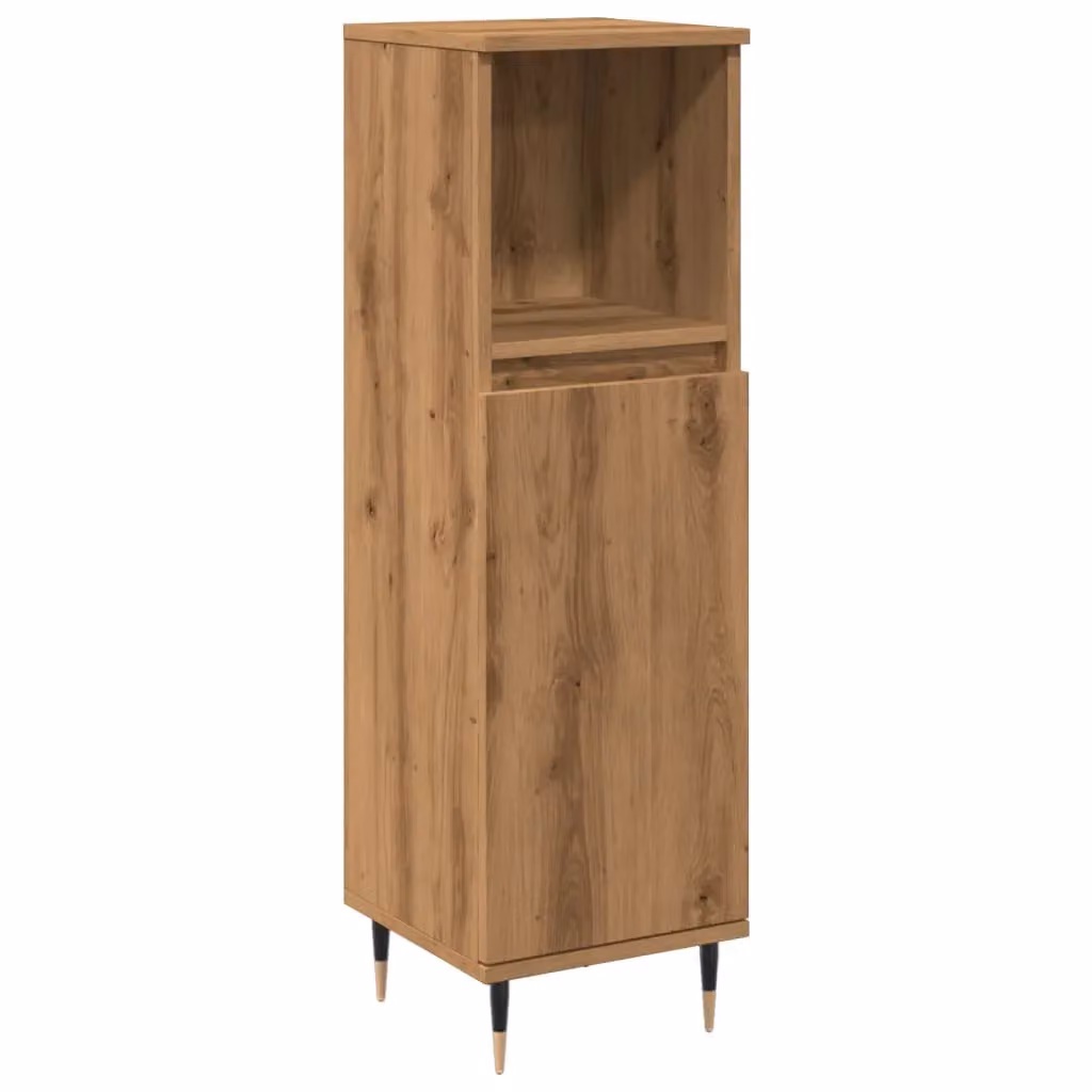 Berkfield Home Artisan Oak Bathroom Cabinet in Brown, W/D/H: 30 x 30 x 100 cm – 2