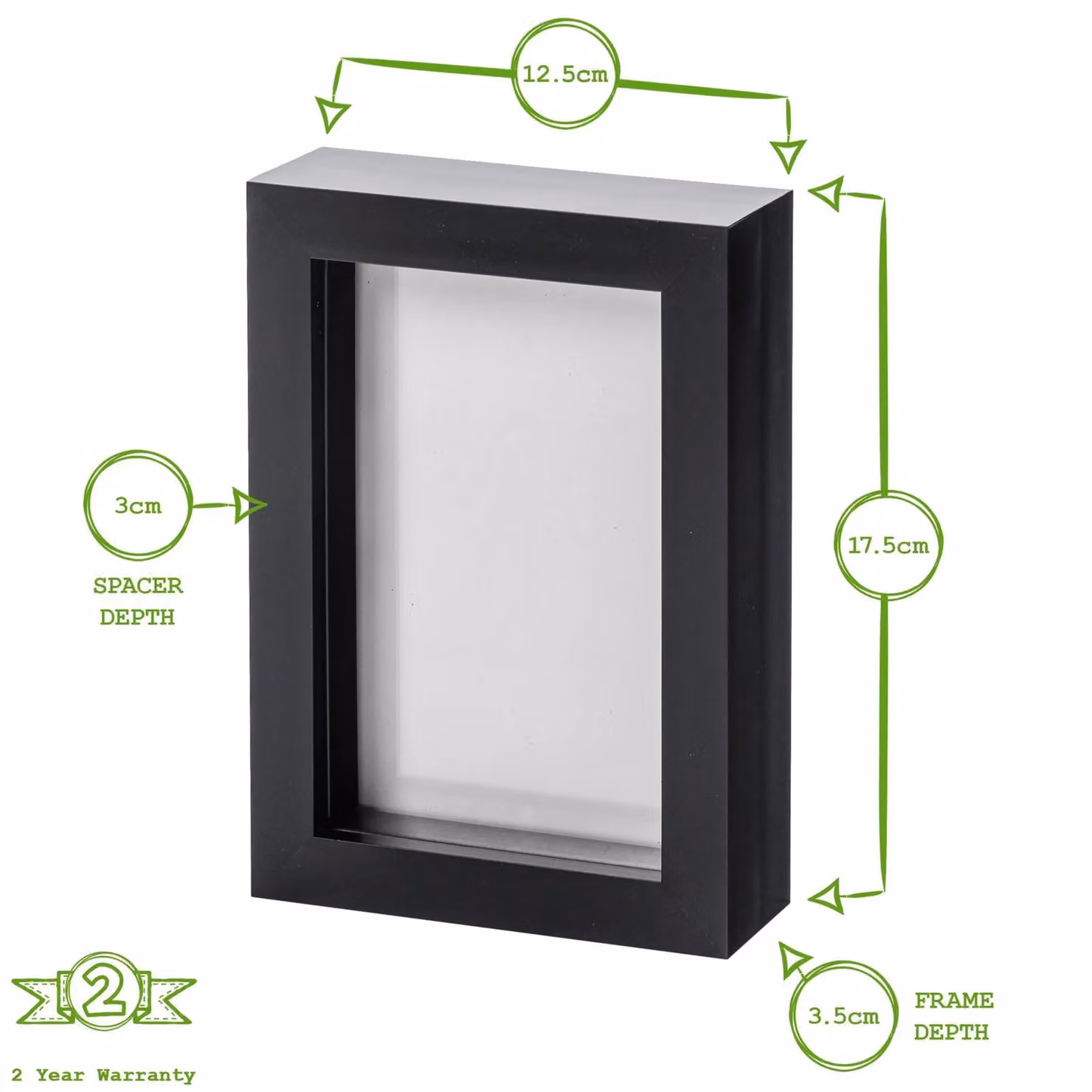 Nicola Spring Black Rectangular 3D Shadow Box Photo Frame, Pack of 2, W/D/H: 17.5 x 12.5 x 3.5 cm – 6