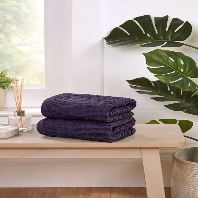 Rapport Home Safari 2 Pack Damson Bath Sheets, 500GSM 100% Cotton, W: 90 cm, H: 140 cm
