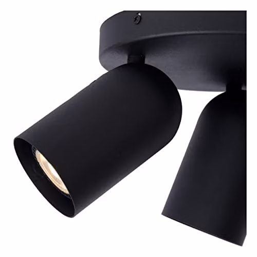 Lucide Punch Dimmable and Adjustable Ceiling Spotlight in Black, Diameter: 21 cm, 3xGU10 – 3
