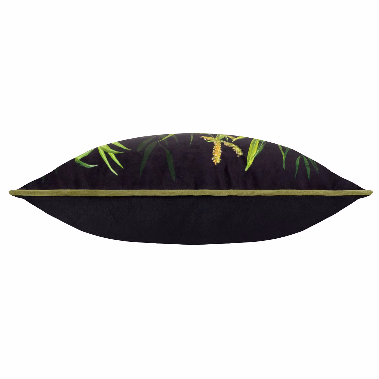 Wylder Nature Braywick Willow Velvet Piped Cushion in Green and Multicolour, W: 50 cm, H: 30 cm, D: 30 cm – 3