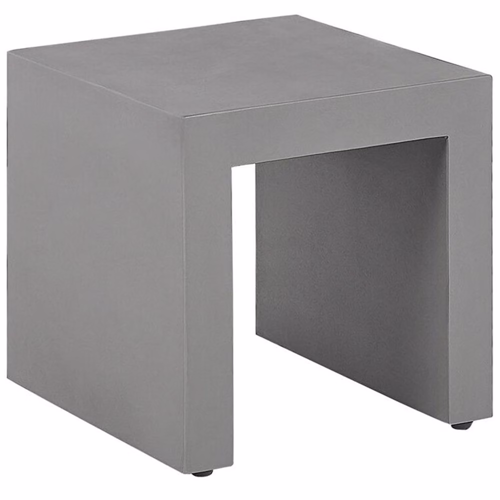 Wyld and Coco Set of 2 Grey Concrete and Metal Industrial Garden Stools – 4