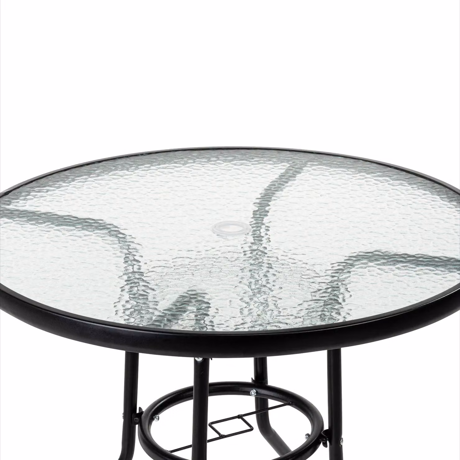 Luxury Living 5 Piece Round Glass Top Bistro Dining Set in Black and Grey – 3