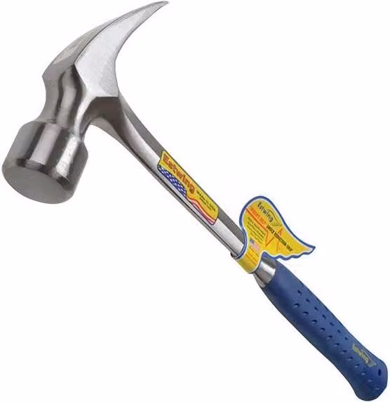 Estwing E3/30S Straight Claw Framing Hammer with Vinyl Grip in Silver and Blue, 840g