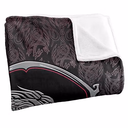 LOGOVISION House of the Dragon Super Soft Fleece Throw Blanket, White and Multicolour, W: 152 cm, D: 127 cm – 2