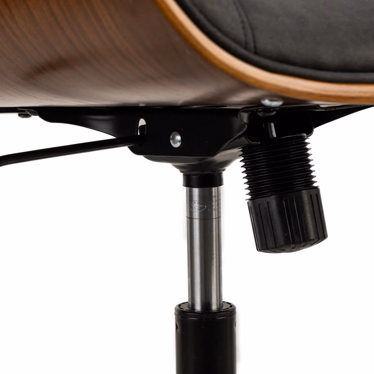Victoria M Ergonomic Black Design Office Chair with Synthetic Leather and Wood Accents – 5