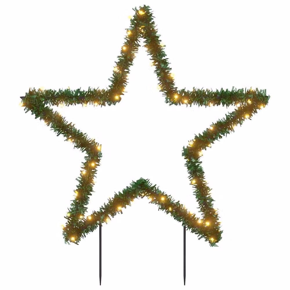 Berkfield Home Green Star Christmas Light Decoration with Spikes and 80 LEDs, Height: 60 cm – 3