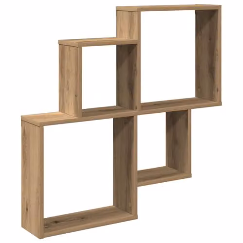 vidaXL Artisan Oak Wall Shelf, Brown, W: 80 cm, D: 15 cm, H: 78.5 cm