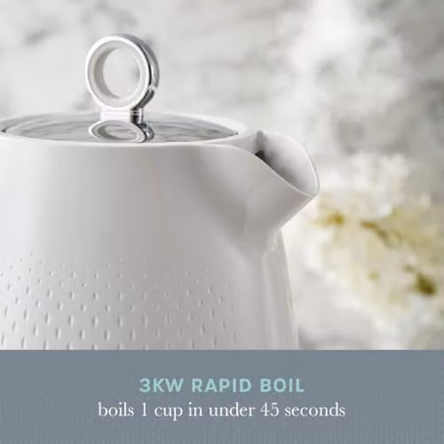 Swan Elegance Cordless Kettle, White, 1.7 L, 3000W with Auto Shut-Off – 2