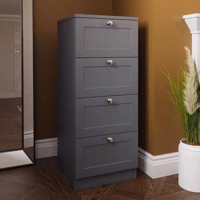 SPETLEK 4 Drawer Shaker Style Modern Chest of Drawers in Grey