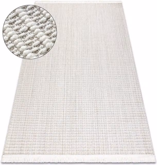 RugsX Nano Rug in White, W: 160 cm, L: 220 cm