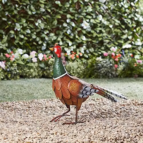 Garden Gear Metal Pheasant Ornament, Multicolour Bird Statue for Outdoor Gardens, Height: 42.5 cm – 3