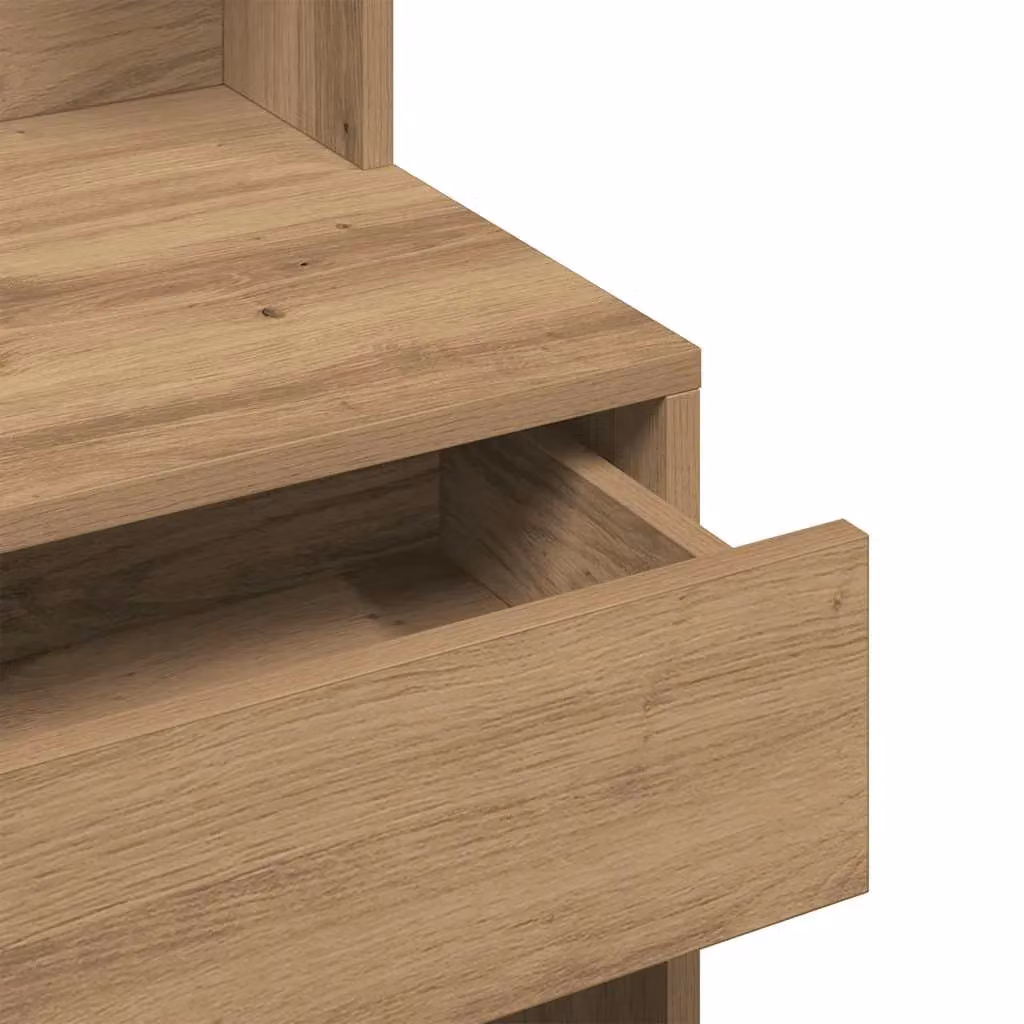 Berkfield Home Artisan Oak Dressing Table with Mirror in Brown, W: 74.5 cm, D: 40 cm, H: 141 cm – 4
