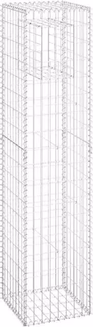 Berkfield Home Durable Silver Iron Gabion Basket Posts, 2 Pack, W/D/H: 40 x 40 x 180 cm