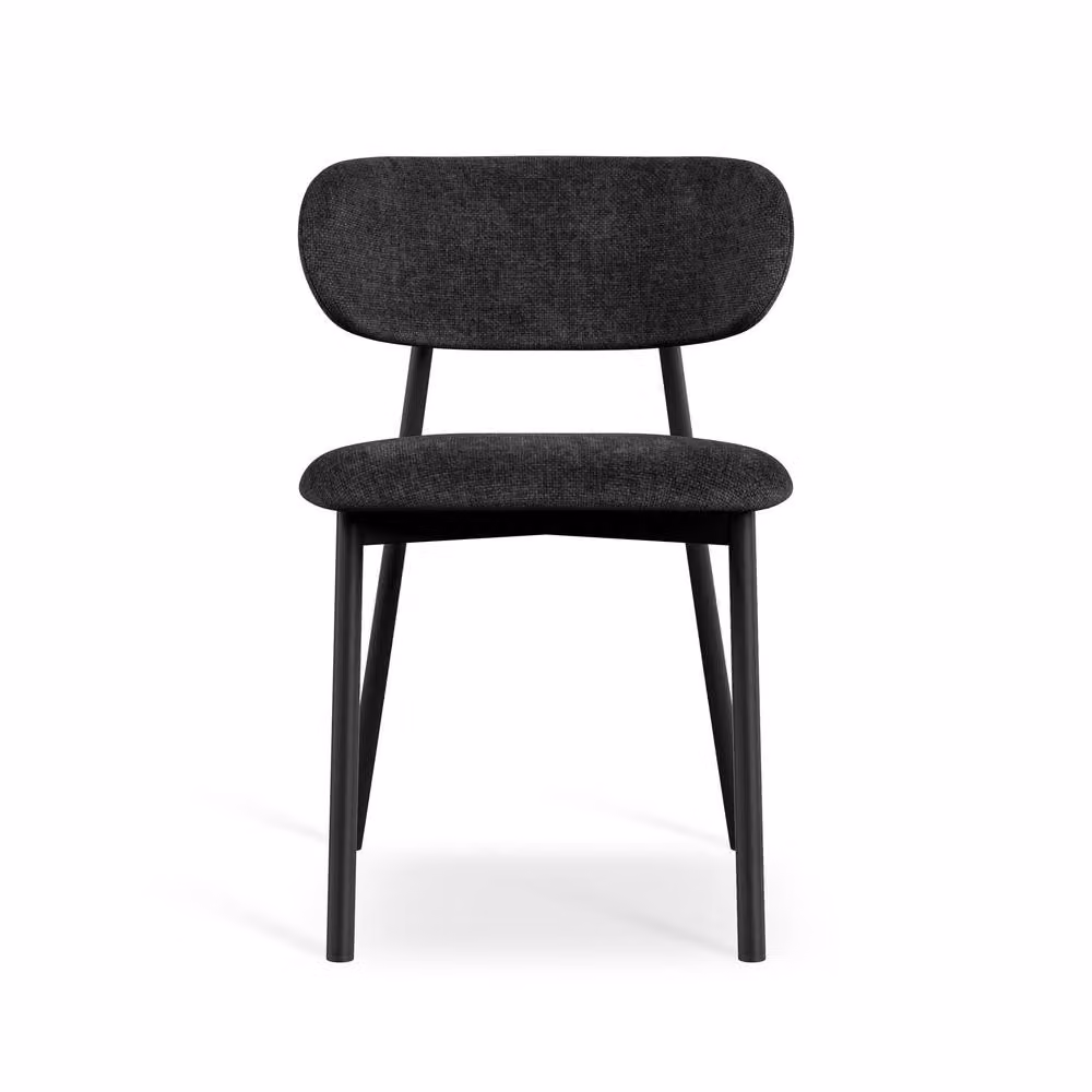 More4Homes Myla Set of 4 Black Linen Upholstered Dining Chairs with Metal Frame – 2