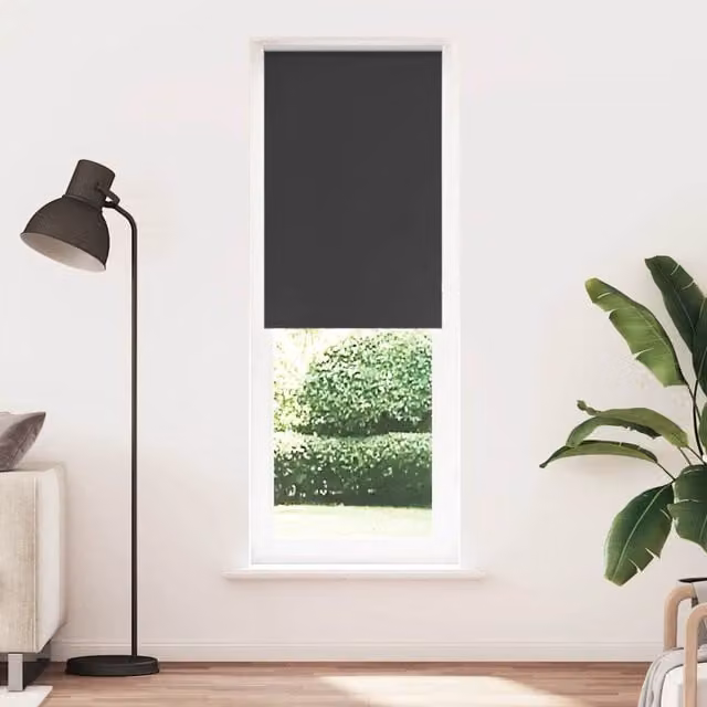 Berkfield Home Blackout Roller Blind, Black Polyester, W: 65 cm, H: 210 cm – 1