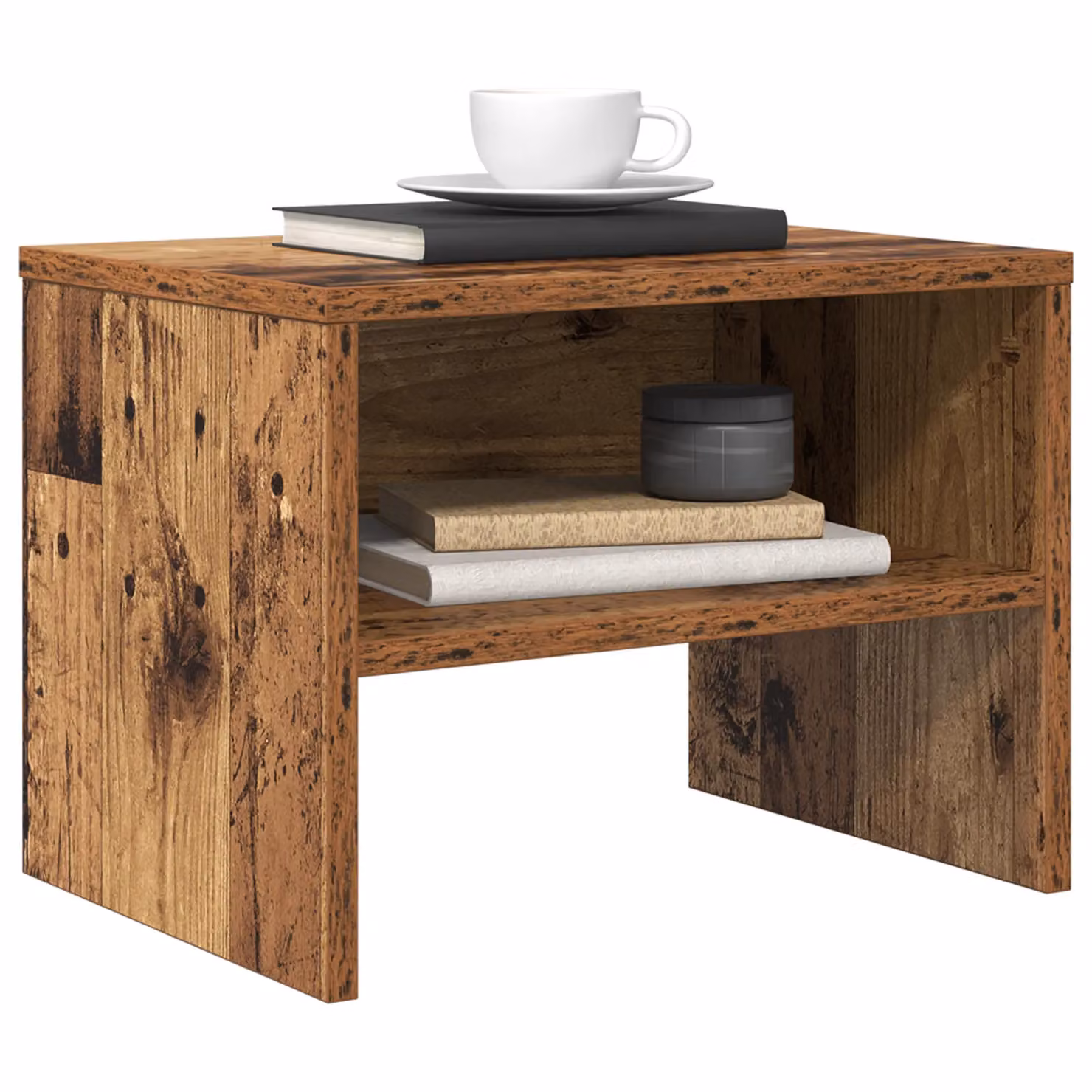 Berkfield Home Set of 2 Rustic Bedside Cabinets in Brown, W/D/H: 40 x 30 x 30 cm – 3