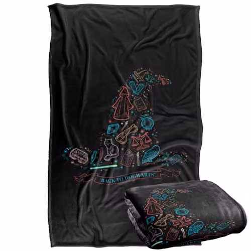 LOGOVISION Harry Potter Back to Hogwarts Super Soft Fleece Throw Blanket, Multicolour, W: 91.44 cm x L: 147 cm