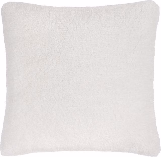 Make it a Home Square Faux Shearling Cushion in White and Silver, W/D/H: 55 x 55 x 55 cm