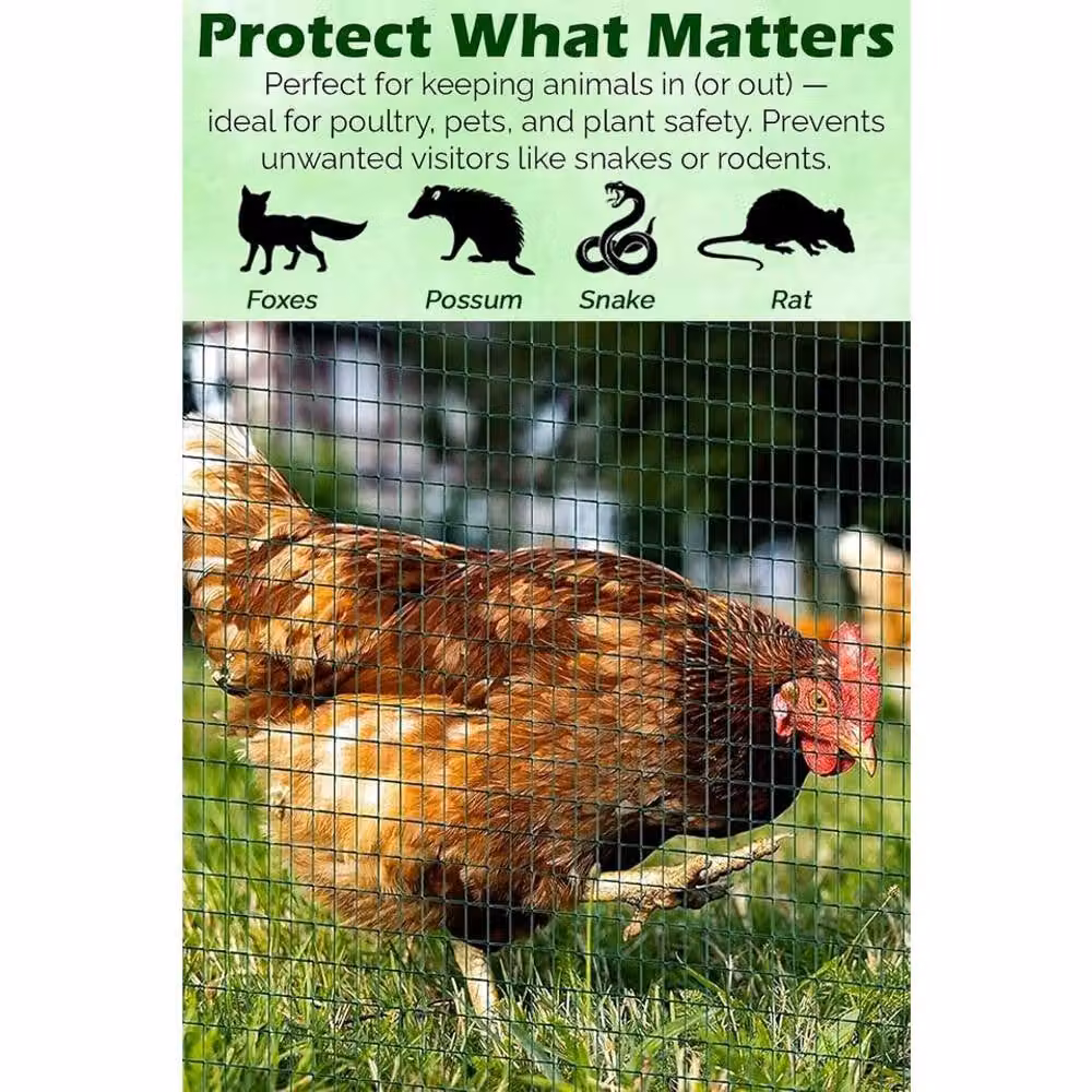 Hygrad PVC Coated Welded Mesh Fence Wire Guard Barrier Netting, Green, H: 120 cm, W: 25.4 cm, D: 0.9 cm – 4