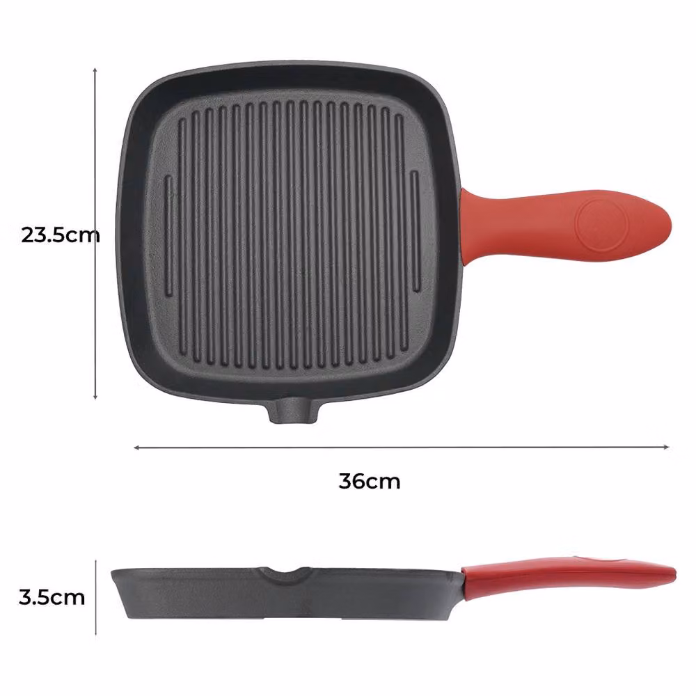 Toque Black Cast Iron Griddle Grill Pan Skillet – 3