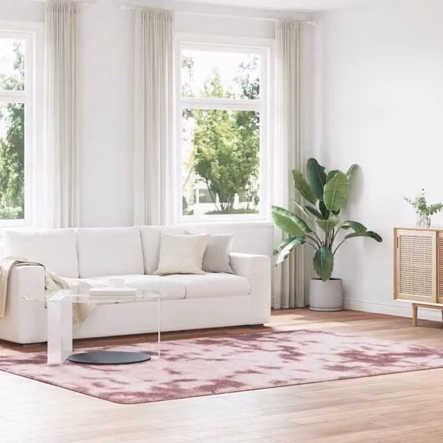 Berkfield Home NAVARRA Shaggy High Pile Rug, Dusty Pink, W: 200 cm, D: 290 cm – 1