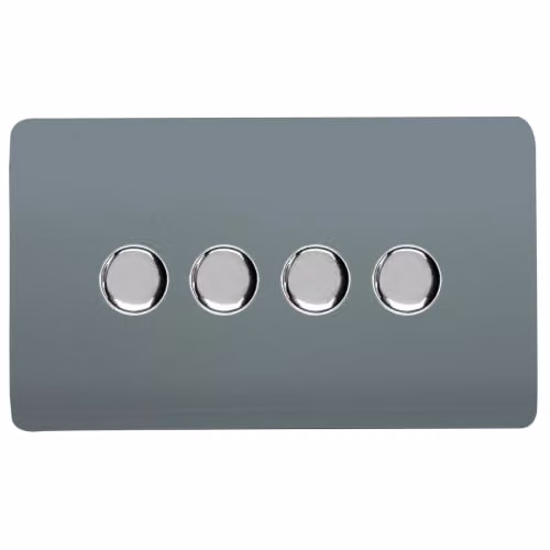 Trendi Switch 4 Gang 150w LED Dimmer Light Switch in Grey – 1