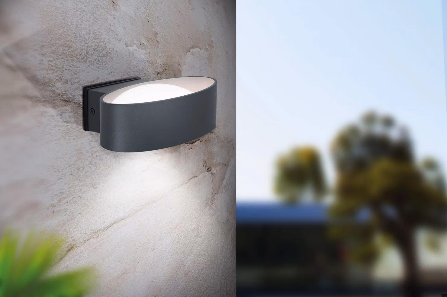 Loops IP44 Anthracite Outdoor LED Wall Light in Aluminium and Steel – 3
