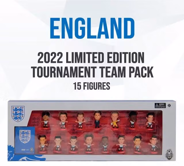 SoccerStarz England 15 Mini Character Figure Team Pack 2022 Version, White, Red and Multicolour