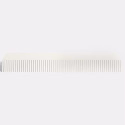 OHS Ribbed Wall Mounted Floating Shelf, Modern Striped Decorative Storage Unit for Bedroom or Home Office, W/D/H: 61 x 13 x 6 cm, White/Beige – 2