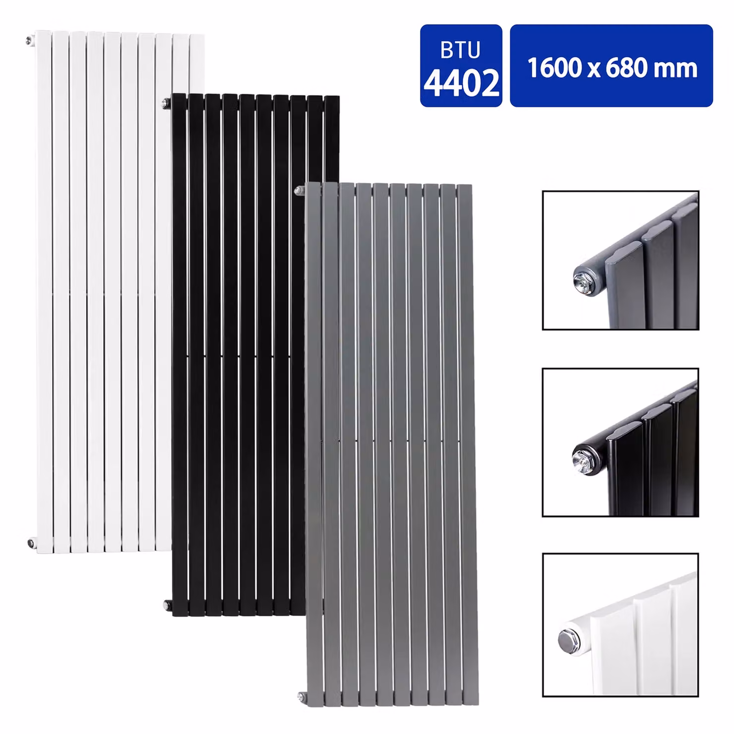 MCC Direct Designer Flat Panel Single Radiator, White, W: 160 cm, H: 68 cm, D: 68 cm – 3