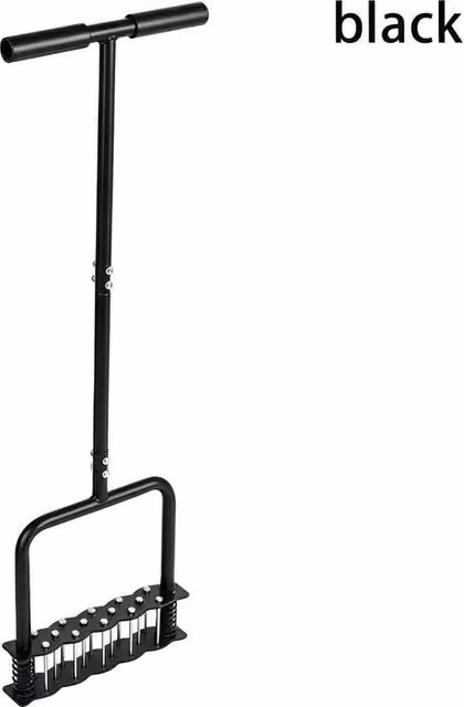 Kelvenix Manual Lawn Aerator Tool with 14 Steel Spikes in Black