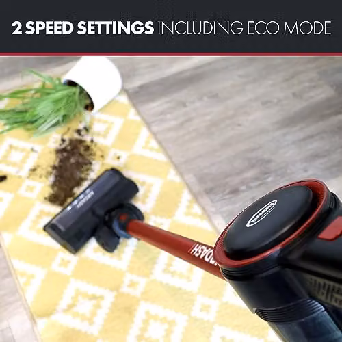 Ewbank AIRDASH1 2-in-1 Cordless Stick Vacuum Cleaner with HEPA Filter and LED Headlight in Red or Black – 12