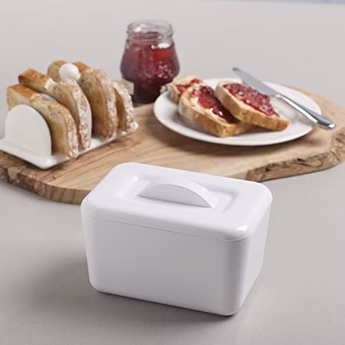 Zeal Melamine Insulated Butter Dish with Lid in White – 2