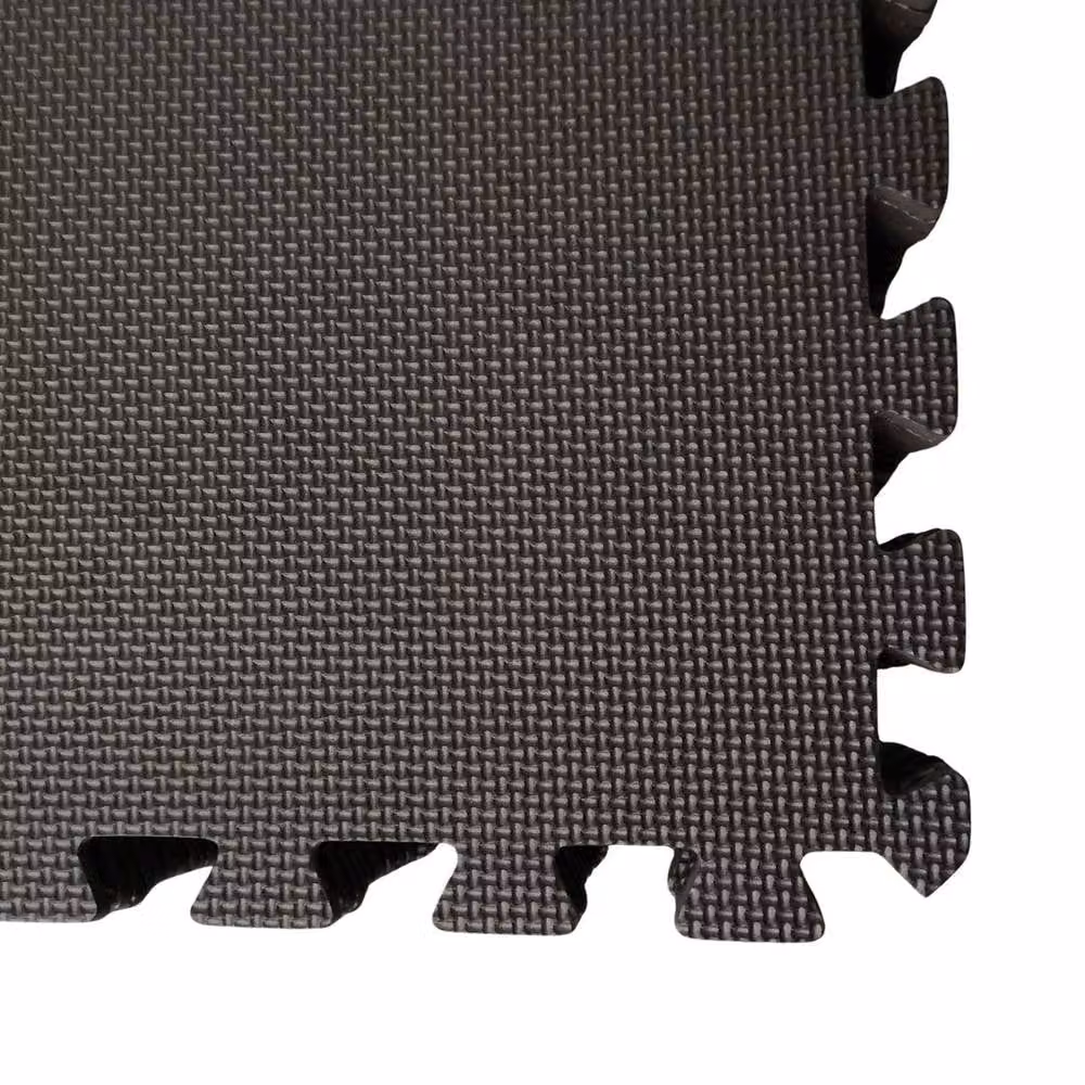 NESTLUNE 8-Piece EVA Foam Gym Floor Mats, Black, 60 x 60 cm Each – 4