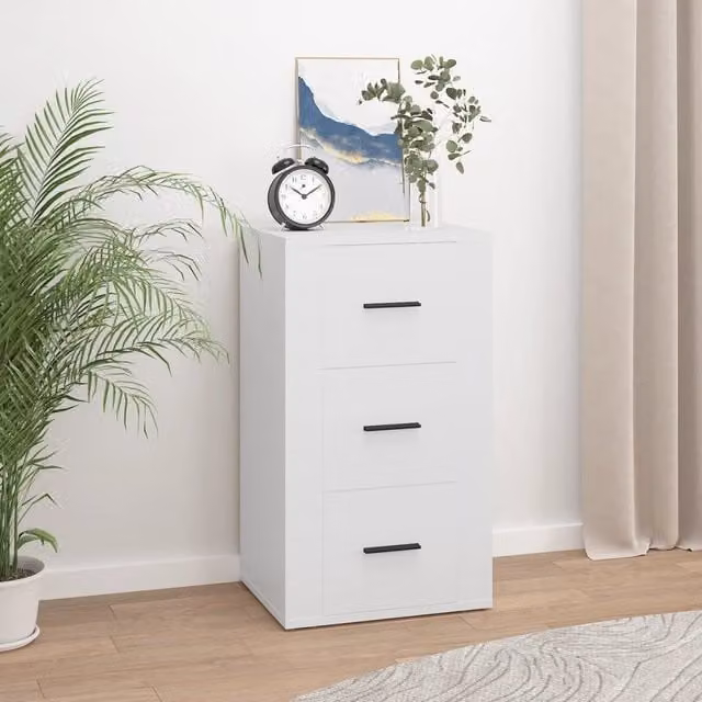 Berkfield Home White Modern Sideboard in MDF, W/D/H: 40 x 33 x 70 cm – 1