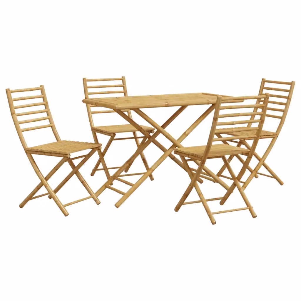 Berkfield Home 5 Piece Bamboo Garden Dining Set in Brown – 2