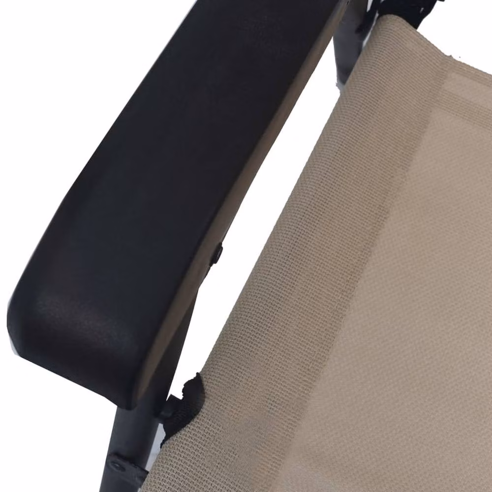 Berkfield Home Set of 2 Folding Garden Chairs in Beige Texilene and Steel – 5