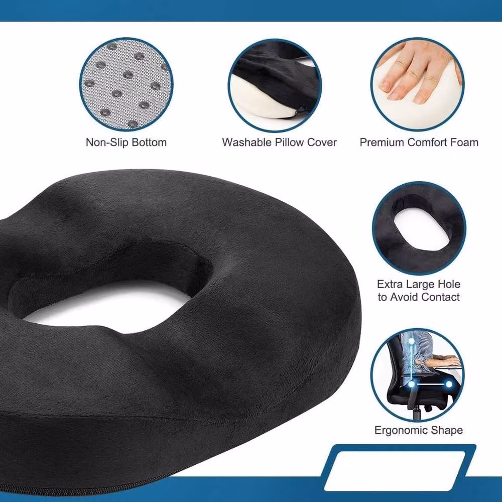 NESTLUNE Black Office Car Seat and Back Support Cushion for Coccyx and Sciatica Pain, W: 120 cm, H: 135 cm – 5