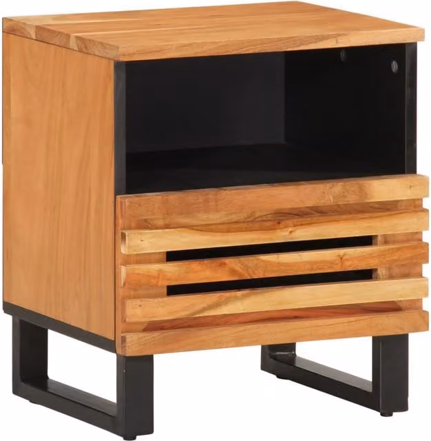 Berkfield Home Acacia Wood Bedside Cabinet in Brown, W/D/H: 40 x 33 x 46 cm – 1