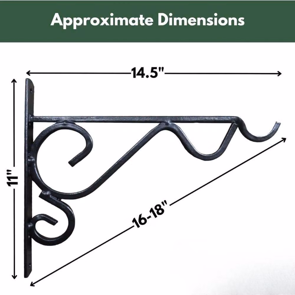 Marco Paul Black Steel Hanging Basket Bracket for 16/18 inch Baskets – 2