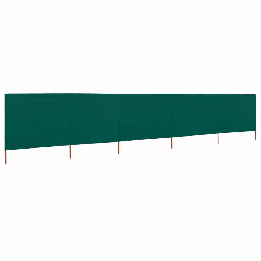 Berkfield Home 5-Panel Fabric Wind Screen, Green, W: 600 cm, H: 80 cm – 2