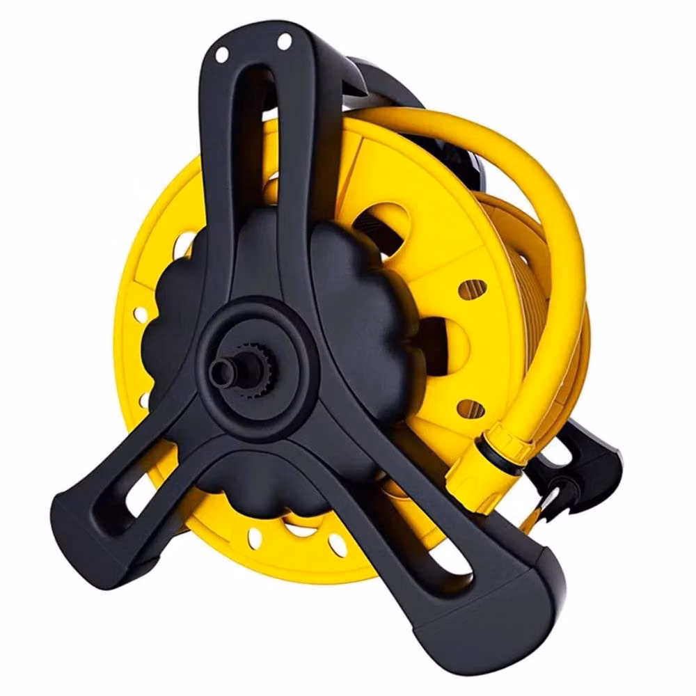 SPETLEK Freestanding Garden Watering Hose Reel Holder in Yellow – 3