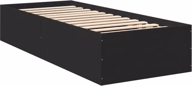 Berkfield Home Modern Bed Frame in Black, W/D/H: 100 x 200 x 35 cm