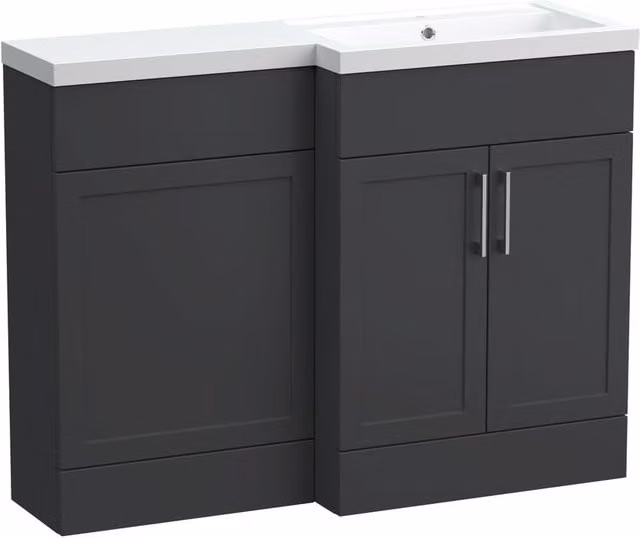 Balterley Pirehill Classic 2 Door Freestanding Bathroom Vanity Unit in Matt Grey, W: 110 cm