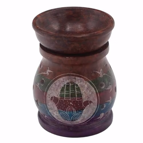 KDMD Soapstone Hamsa Oil Burner, Multicolour, Height: 10 cm – 1