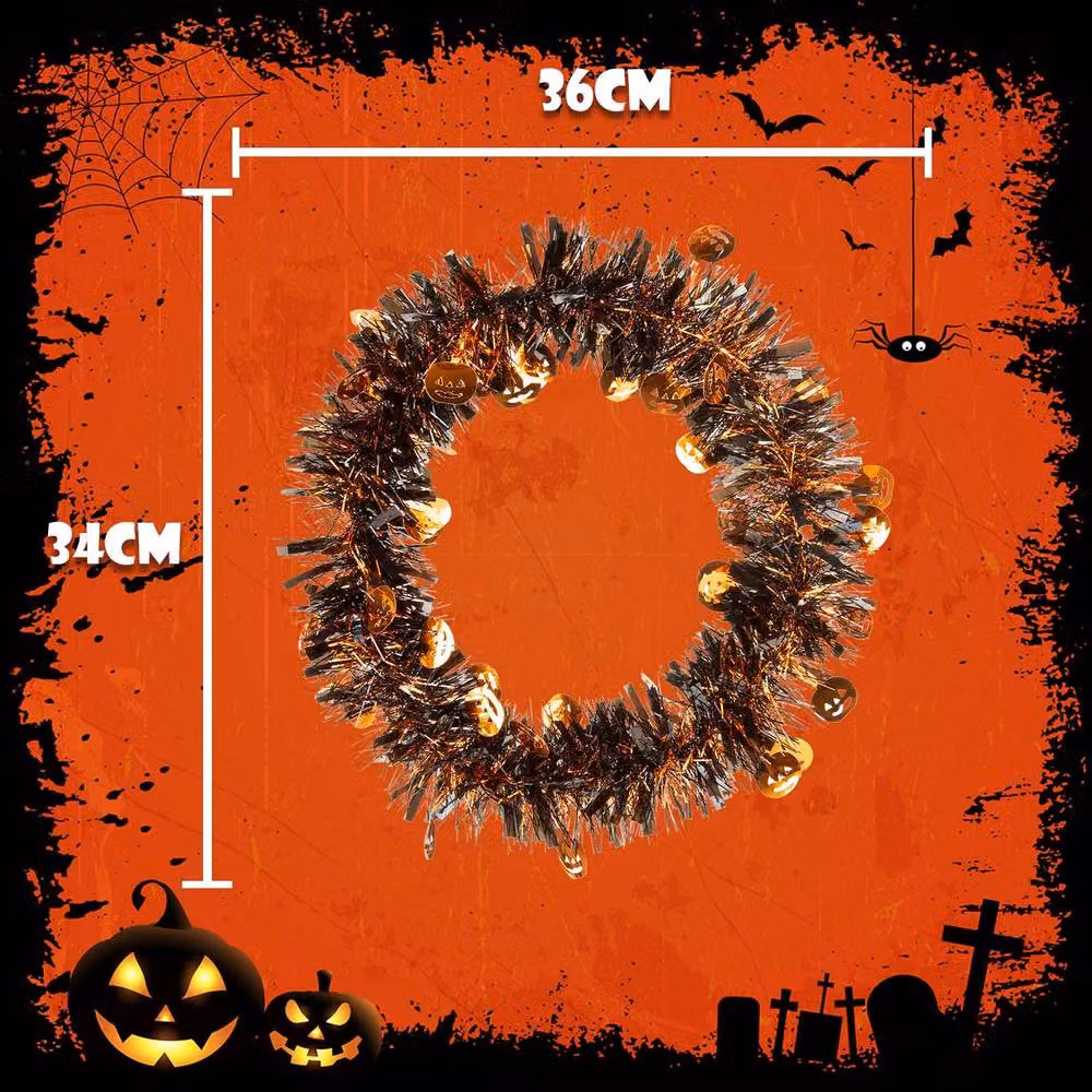VFM e-Store Multicolour Halloween Tinsel Wreath Hanging Decoration – 2